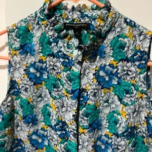 Banana Republic Floral Button Down Shirt - Blue, Green, Yellow